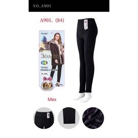 Фотография Лосины женские тёплые A901 black р.48-54 "Алия" недорого оптом от прямого поставщика