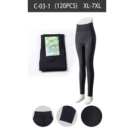 Фотография Лосины женские тёплые C03-1 black байка р.XL-7XL "Алия" недорого оптом от прямого поставщика