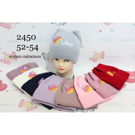 Шапка дитяча зимова на дівчинку 2450 mix зима р.52-54 "Red Hat" недорого оптом від прямого постачальника