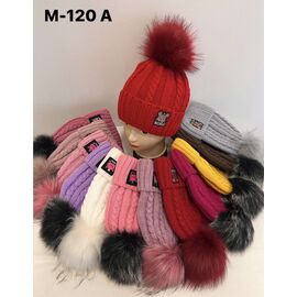 Шапка дитяча зимова на дівчинку KA-M120A mix флис р.48-52 "Red Hat" недорого оптом від прямого постачальника