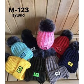 Шапка дитяча зимова на дівчинку KA-M123 mix флис р.50-52 "Red Hat" недорого оптом від прямого постачальника