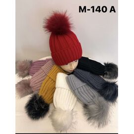 Шапка дитяча зимова на дівчинку KA-M140A mix флис р.48-52 "Red Hat" недорого оптом від прямого постачальника