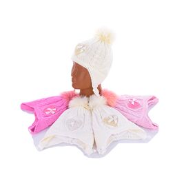 Шапка дитяча зимова на дівчинку KA225 mix р.40-42 "Red Hat" недорого оптом від прямого постачальника