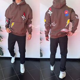 Фотография Худи мужской 1642 brown р.S-XL "i8denim" недорого оптом от прямого поставщика