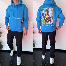 Фотография Худи мужской 1657 l.blue р.S-XL "i8denim" недорого оптом от прямого поставщика