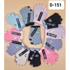 Фотография Перчатки детские на девочку D151 mix р.8-12 "Рукавичка" недорого оптом от прямого поставщика