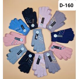 Фотография Перчатки детские на девочку D160 mix р.5-7 "Рукавичка" недорого оптом от прямого поставщика