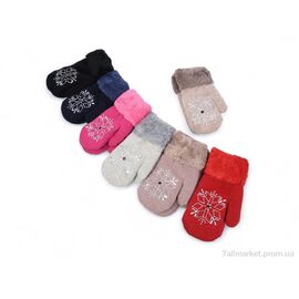 Фотография Варежки детские Зима 540 mix (12 шт. р.сетка 6-9) "CAP" недорого оптом от прямого поставщика