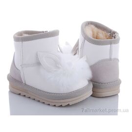 Фотография Угги детские утепленные зима B100-P white 27-32 (8 пар р.27-32) "Эльффей" недорого оптом от прямого поставщика
