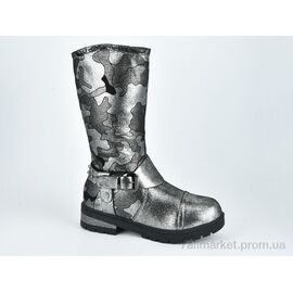 Фотография Сапоги детские красивые зима W121-3 silver (8 пар р.32-37) "Violeta" недорого оптом от прямого поставщика