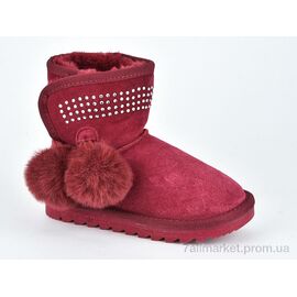 Фотография Угги детские утепленные зима W1-103 wine (8 пар р.28-32) "Violeta" недорого оптом от прямого поставщика