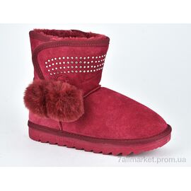 Фотография Угги детские утепленные зима W1-103-2 wine (8 пар р.33-37) "Violeta" недорого оптом от прямого поставщика