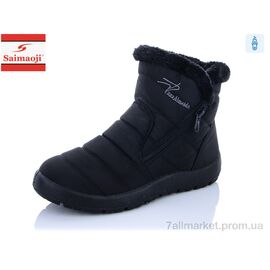 Черевики жіночі стильні Зима д 8102-1 black (8 пар р.37-42) "Saimaoji" недорого оптом від прямого постачальника