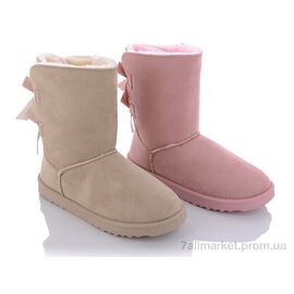 Уггі жіночі утеплені Зима U369 mix (розовый,бежевый) (6 пар р.38-41) "Class Shoes" недорого оптом від прямого постачальника