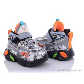Фотография Кроссовки детские модные зима A215S gray (12 пар р.21-26) "Мир" недорого оптом от прямого поставщика