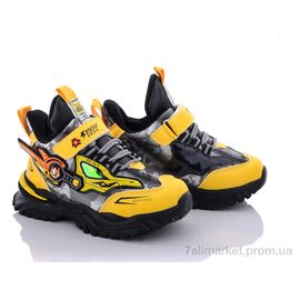 Фотография Кроссовки детские модные зима A211B yellow (12 пар р.26-31) "Мир" недорого оптом от прямого поставщика