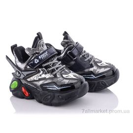 Фотография Кроссовки детские модные зима A216S grey (12 пар р.21-26) "Мир" недорого оптом от прямого поставщика