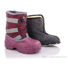 Фотография Сапоги из пены детские зима 001-1 бордо (8 пар р.28-35) "LiBang" недорого оптом от прямого поставщика