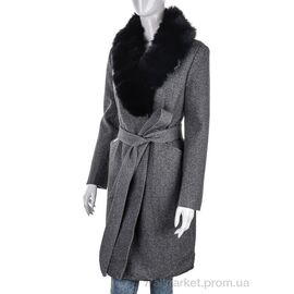 Пальто жіноче Зима 753 grey (5 шт. р.сітка42-50) "Мир" недорого оптом від прямого постачальника