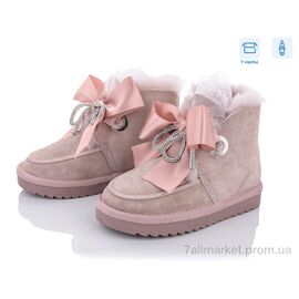 Уггі дитячі утеплені Зима L5655 рожевий бант (10 пар р.27-36) "КалориЯ" недорого оптом від прямого постачальника