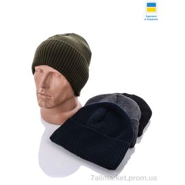 Шапка чоловіча Зима відворіт рубчик mix (5 шт. р.сіткаOne size) "VIOLA" недорого оптом від прямого постачальника