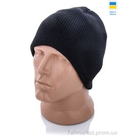 Шапка чоловіча Зима Шапка однотона чорний (5 шт. р.сіткаOne size) "VIOLA" недорого оптом від прямого постачальника