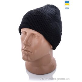 Шапка чоловіча Зима Шапка з відворотом чорний (5 шт. р.сіткаOne size) "VIOLA" недорого оптом від прямого постачальника