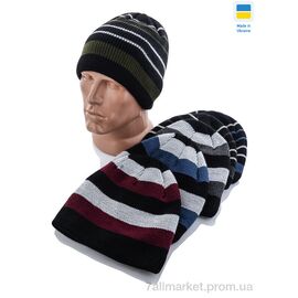 Шапка чоловіча Зима Шапка смужка повний фліс mix (5 шт. р.сіткаOne size) "VIOLA" недорого оптом від прямого постачальника