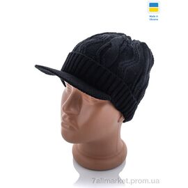 Фотография Женская шапка Зима Шапка з козирком смужка флісу чорний (2 шт. р.сетка One size) "VIOLA" недорого оптом от прямого поставщика