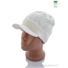 Фотография Женская шапка Зима Шапка з козирком смужка флісу білий (2 шт. р.сетка One size) "VIOLA" недорого оптом от прямого поставщика