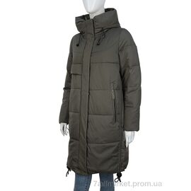 Пальто жіноче Зима 2323-04 khaki (5 шт. р.сітка46-54) "П2П Design" недорого оптом від прямого постачальника