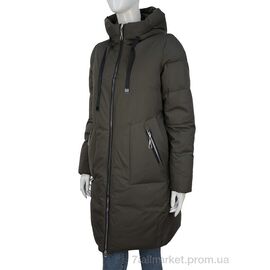 Пальто жіноче Зима 2307-05 khaki (5 шт. р.сітка46-54) "П2П Design" недорого оптом від прямого постачальника