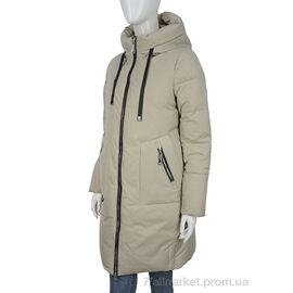 Пальто жіноче Зима 2307-03 beige (5 шт. р.сітка46-54) "П2П Design" недорого оптом від прямого постачальника