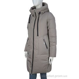 Пальто жіноче Зима 2307-02 d.beige (5 шт. р.сітка46-54) "П2П Design" недорого оптом від прямого постачальника