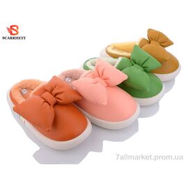 Фотография Тапки женские для дома зима 1249 mix (12 пар р.36-41) "SCARRHETT" недорого оптом от прямого поставщика