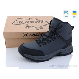 Черевики чоловічі стильні Зима PMZ23136 grey (8 пар р.41-45) "Restime" недорого оптом від прямого постачальника