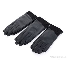 Фотография Перчатки женские Зима R106Ж кожзам-махра black (10 шт. р.сетка 6,5-8,5) "KUINH" недорого оптом от прямого поставщика