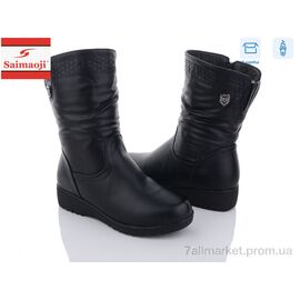 Фотография Сапоги женские удобные зима A13-1 (8 пар р.37-42) "Saimaoji" недорого оптом от прямого поставщика