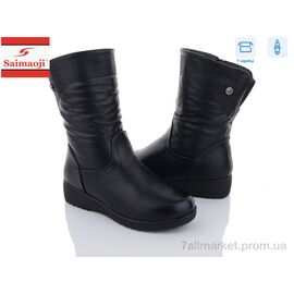 Фотография Сапоги женские удобные зима A16-1 (8 пар р.37-42) "Saimaoji" недорого оптом от прямого поставщика