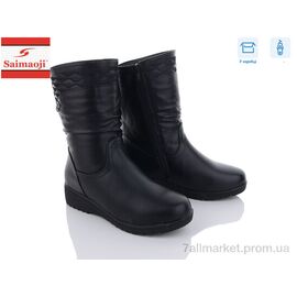 Фотография Сапоги женские удобные зима A17-1 (8 пар р.37-42) "Saimaoji" недорого оптом от прямого поставщика