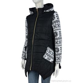 Куртка жіноча Зима D9 black (07133) (4 шт. р.сітка34-40) "Obuvok" недорого оптом від прямого постачальника