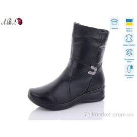 Черевики жіночі стильні Зима 729 чорний (8 пар р.38-43) "Aba" недорого оптом від прямого постачальника