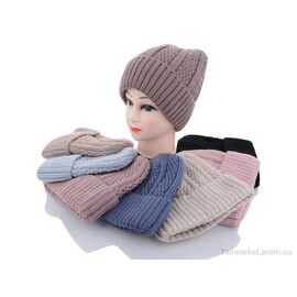 Фотография Женская шапка Зима KA161 mix флис (5 шт. р.сетка 54-56) "Red Hat" недорого оптом от прямого поставщика