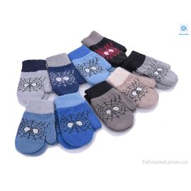 Фотография Варежки детские Зима 2492 S вовна mix (12 шт. р.сетка 1-2) "KUINH" недорого оптом от прямого поставщика