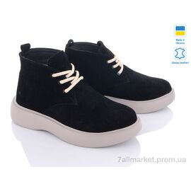 Фотография Ботинки женские стильные зима 07001-Х3 чер замш (6 пар р.36-40) "A.N.I.One" недорого оптом от прямого поставщика