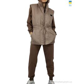 Спортивний костюм жіночий Зима 25.527 шоколад норма (3 шт. р.сіткаS-L) "Kram" недорого оптом від прямого постачальника