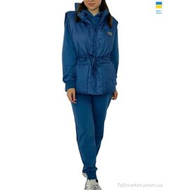 Спортивний костюм жіночий Зима 25.527 синій батал (3 шт. р.сіткаXL-2XL) "Kram" недорого оптом від прямого постачальника
