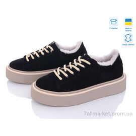 Фотография Кроссовки женские модные зима 05053-39 черн замш (6 пар р.36-40) "A.N.I.One" недорого оптом от прямого поставщика