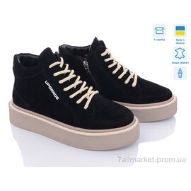 Черевики жіночі стильні Зима 07070-39 черн замш (6 пар р.36-40) "A.N.I.One" недорого оптом від прямого постачальника