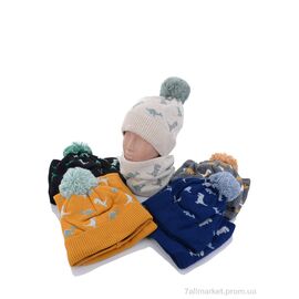 Шапка дитяча Зима Набір шапка+баф хлопчик на флісі mix (3 шт. р.сіткаOne size) "VIOLA" недорого оптом від прямого постачальника